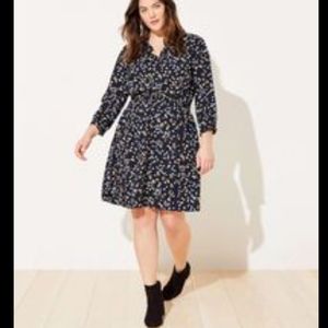 LOFT Plus Floral Fit and Flare Dress